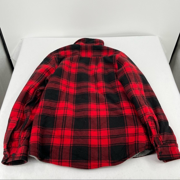 Sherpa Fleece Lined Red Flannel Jacket 